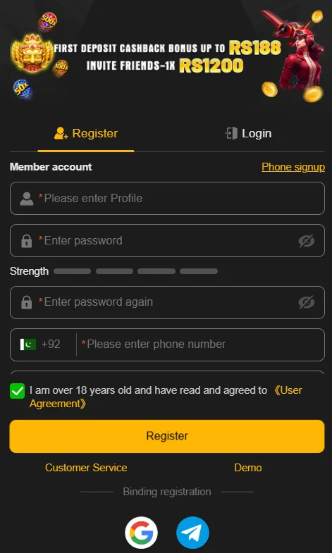 PKR188 APK Game Register